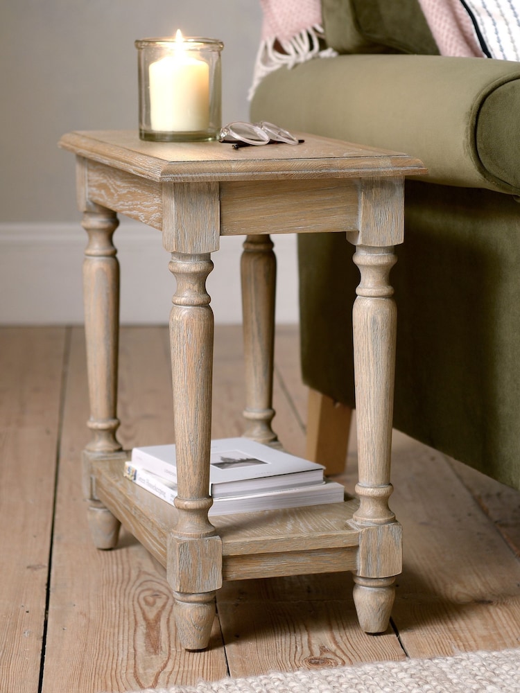 Cotswold Company Limewash Oak Camille Side Table - Image 1 of 5