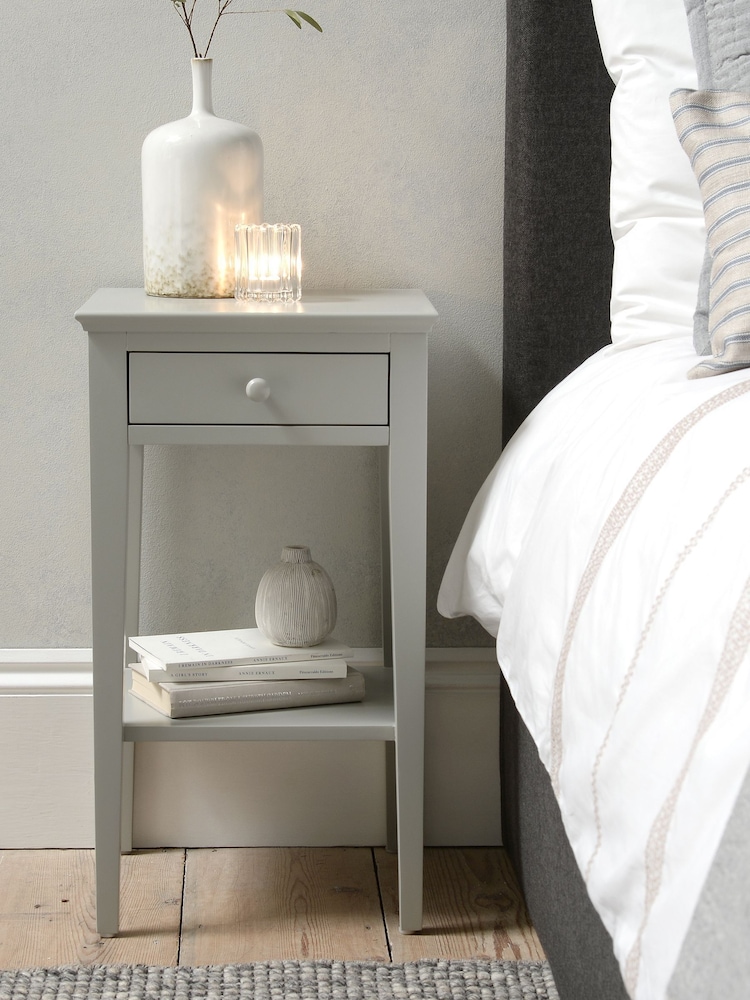 Cotswold Company Pebble Grey Chantilly 1 Drawer Bedside Table - Image 2 of 6