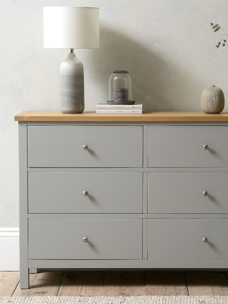 Cotswold Company Pebble Grey Simply 6 Drawer Chest of Drawers - Image 1 of 4