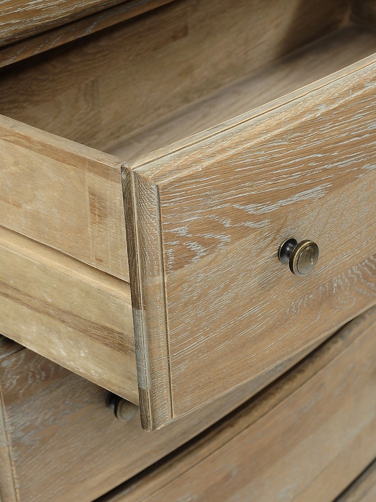 Cotswold Company Limewash Oak Camille 5 Drawer Tall Chest of Drawers - Image 5 of 5