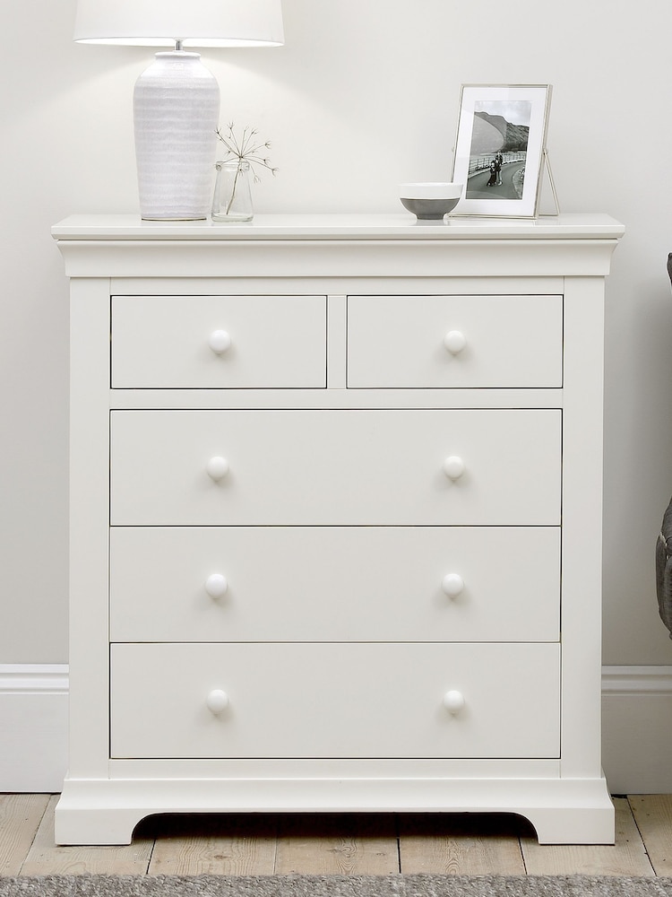 Cotswold Company Warm White Chantilly 5 Drawer Chest of Drawers - Image 2 of 5