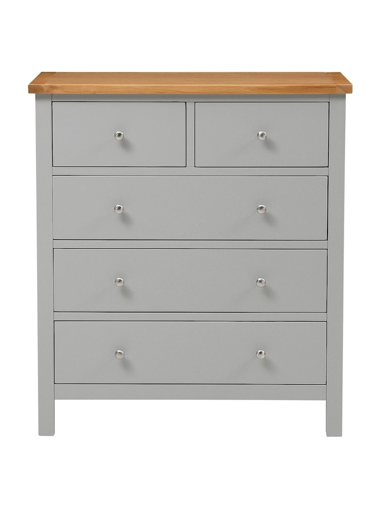 Cotswold Company Pebble Grey Simply 5 Drawer Chest of Drawers - Image 2 of 6
