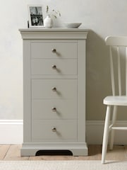 Cotswold Company Pebble Grey Chantilly 5 Drawer Tall Chest of Drawers - Image 1 of 4