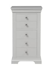 Cotswold Company Pebble Grey Chantilly 5 Drawer Tall Chest of Drawers - Image 2 of 4