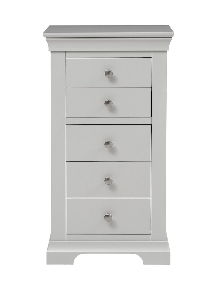 Cotswold Company Pebble Grey Chantilly 5 Drawer Tall Chest of Drawers - Image 2 of 4