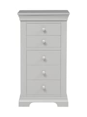 Cotswold Company Pebble Grey Chantilly 5 Drawer Tall Chest of Drawers - Image 3 of 4