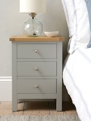 Cotswold Company Pebble Grey Simply 3 Drawer Bedside Table - Image 1 of 6