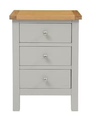Cotswold Company Pebble Grey Simply 3 Drawer Bedside Table - Image 2 of 6