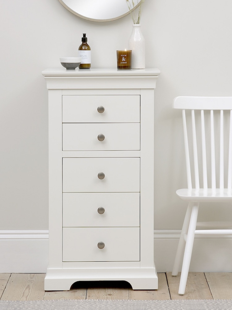 Cotswold Company Warm White Chantilly 5 Drawer Tall Chest of Drawers - Image 1 of 5