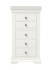 Cotswold Company Warm White Chantilly 5 Drawer Tall Chest of Drawers - Image 3 of 5