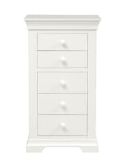 Cotswold Company Warm White Chantilly 5 Drawer Tall Chest of Drawers - Image 4 of 5