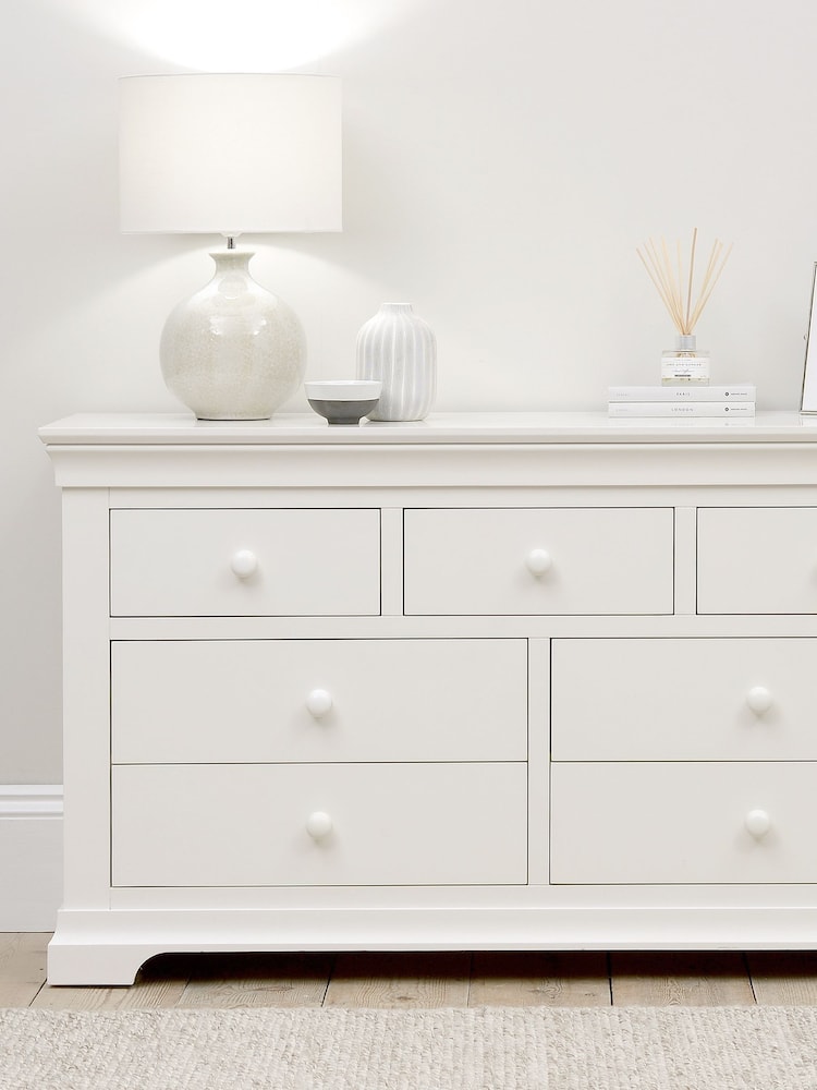 Cotswold Company Warm White Chantilly 7 Drawer Wide Chest of Drawers - Image 2 of 6