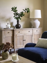 Cotswold Company Limewash Oak Camille 4 Door Sideboard - Image 1 of 6