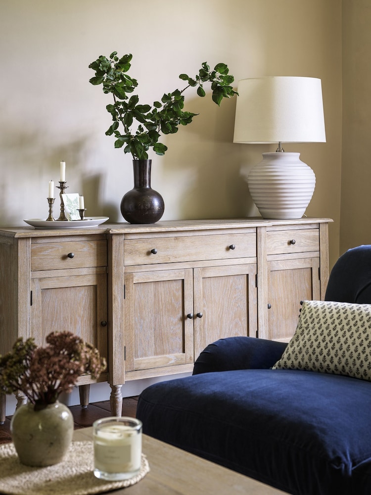 Cotswold Company Limewash Oak Camille 4 Door Sideboard - Image 1 of 6