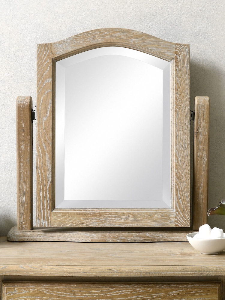 Cotswold Company Limewash Oak Camille Dressing Table Mirror - Image 1 of 4