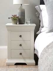 Cotswold Company Warm White Chantilly 3 Drawer Bedside Table - Image 2 of 6