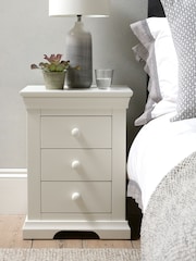 Cotswold Company Warm White Chantilly 3 Drawer Bedside Table - Image 3 of 6