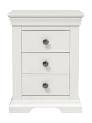 Cotswold Company Warm White Chantilly 3 Drawer Bedside Table - Image 4 of 6