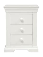 Cotswold Company Warm White Chantilly 3 Drawer Bedside Table - Image 5 of 6