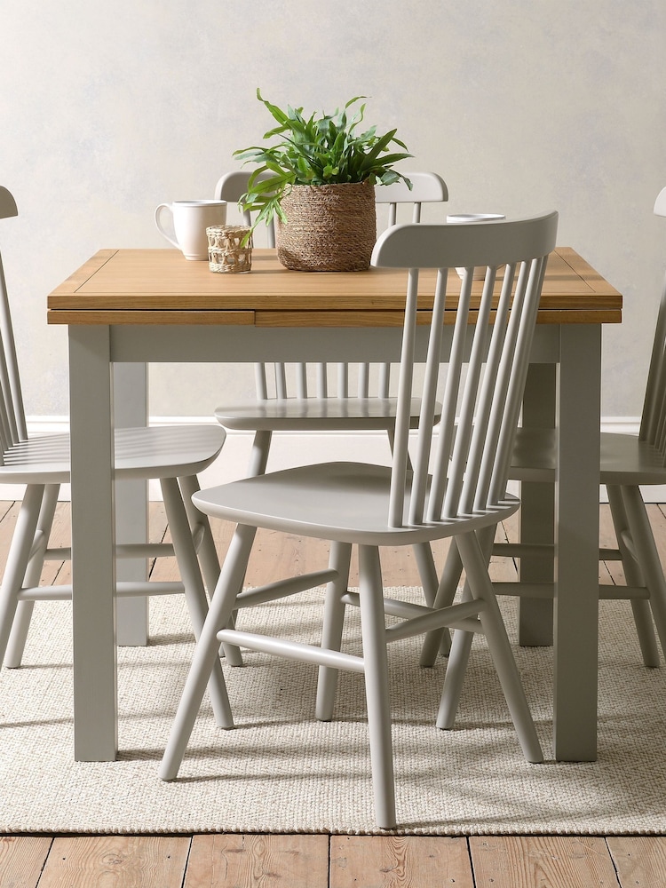 Cotswold Company Pebble Grey 'Simply Cotswold' Square 2-4 Seater Extending Dining Table - Image 1 of 5 Cotswold Company Pebble Grey 'Simply Cotswold' Square 2-4 Seater Extending Dining Table - Image 1 of 5