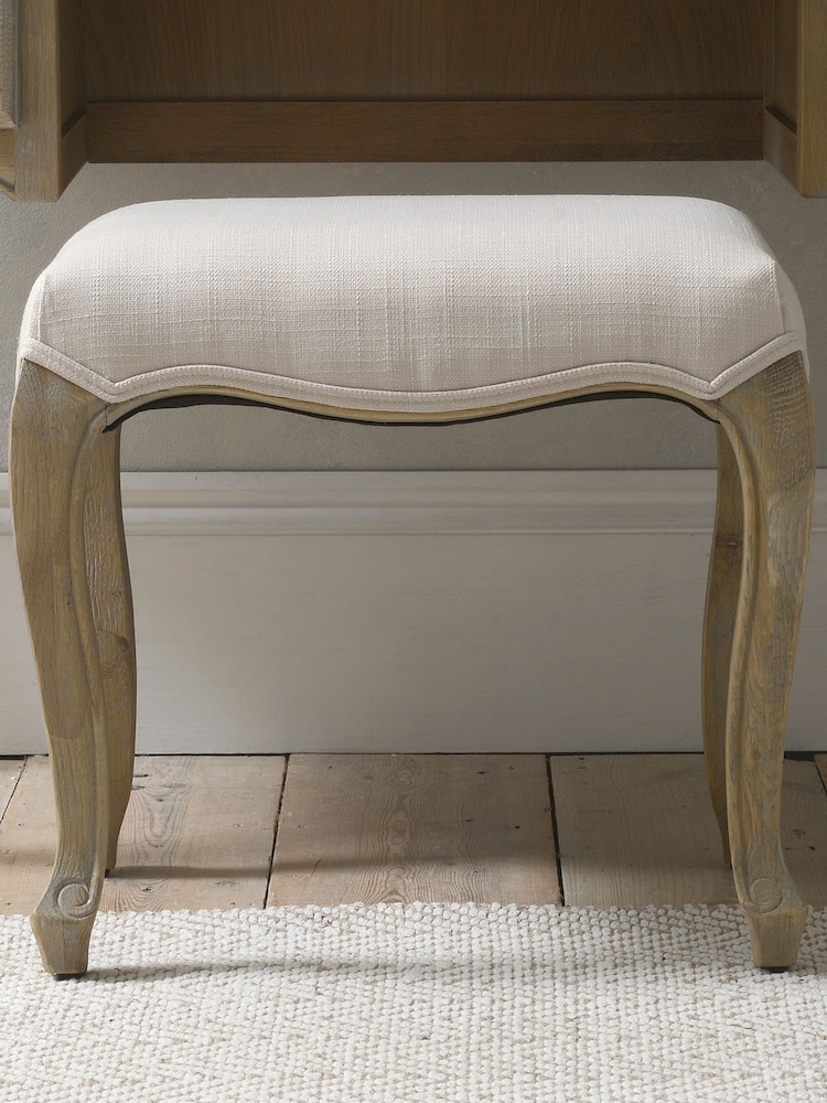 Cotswold Company Limewash Oak Camille Dressing Table Stool - Image 1 of 4
