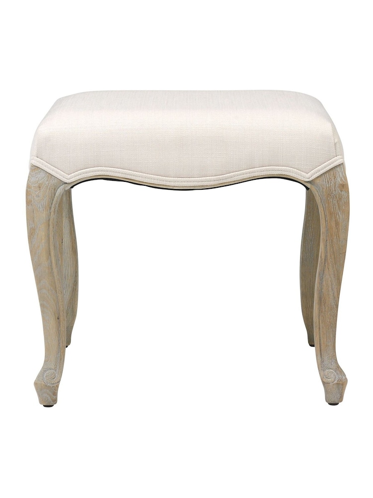 Cotswold Company Limewash Oak Camille Dressing Table Stool - Image 2 of 4 Cotswold Company Limewash Oak Camille Dressing Table Stool - Image 2 of 4