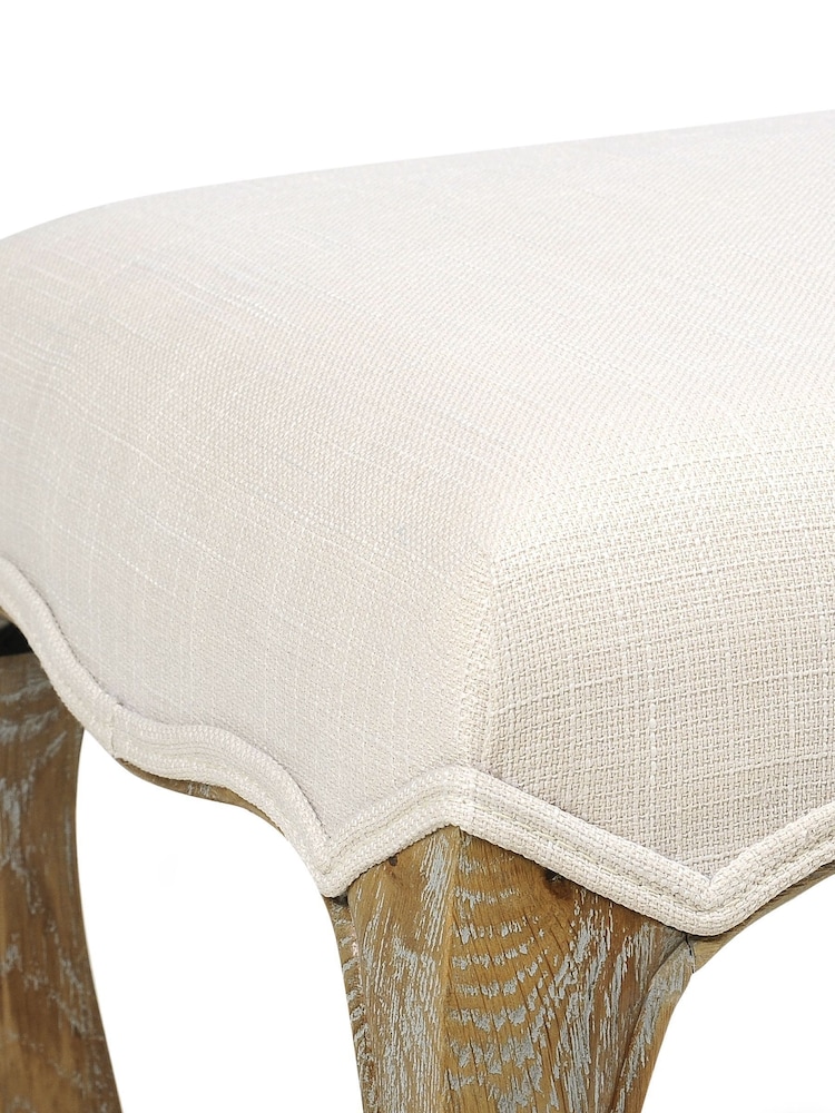 Cotswold Company Limewash Oak Camille Dressing Table Stool - Image 4 of 4 Cotswold Company Limewash Oak Camille Dressing Table Stool - Image 4 of 4