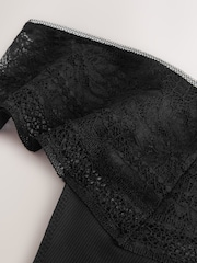Black High Waisted Thong Premium Lace Knickers - Image 8 of 9