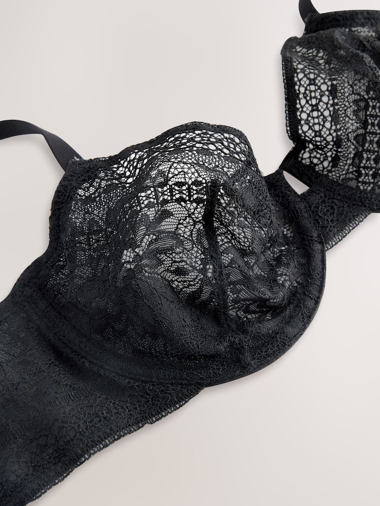 Black Non Pad Balcony Premium Lace Bra - Image 11 of 11 Black Non Pad Balcony Premium Lace Bra - Image 11 of 11