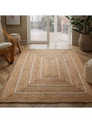 Esselle Natural Prestbury 120x170cm Border Handbraided Rug - Image 1 of 5