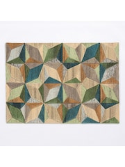 Esselle Multicoloured Lilianna 120x170cm Embossed Geo Wool Rug - Image 1 of 5