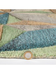 Esselle Multicoloured Lilianna 120x170cm Embossed Geo Wool Rug - Image 4 of 5