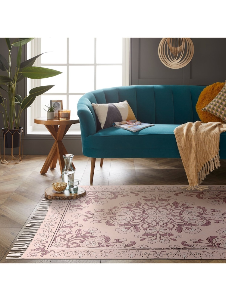 Esselle Purple Kew 120x170cm Mauve Antique Printed Rug with Tassel - Image 5 of 5