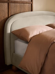 Soft Velvet Pebble Natural Demi Upholstered Bed Frame - Image 4 of 6