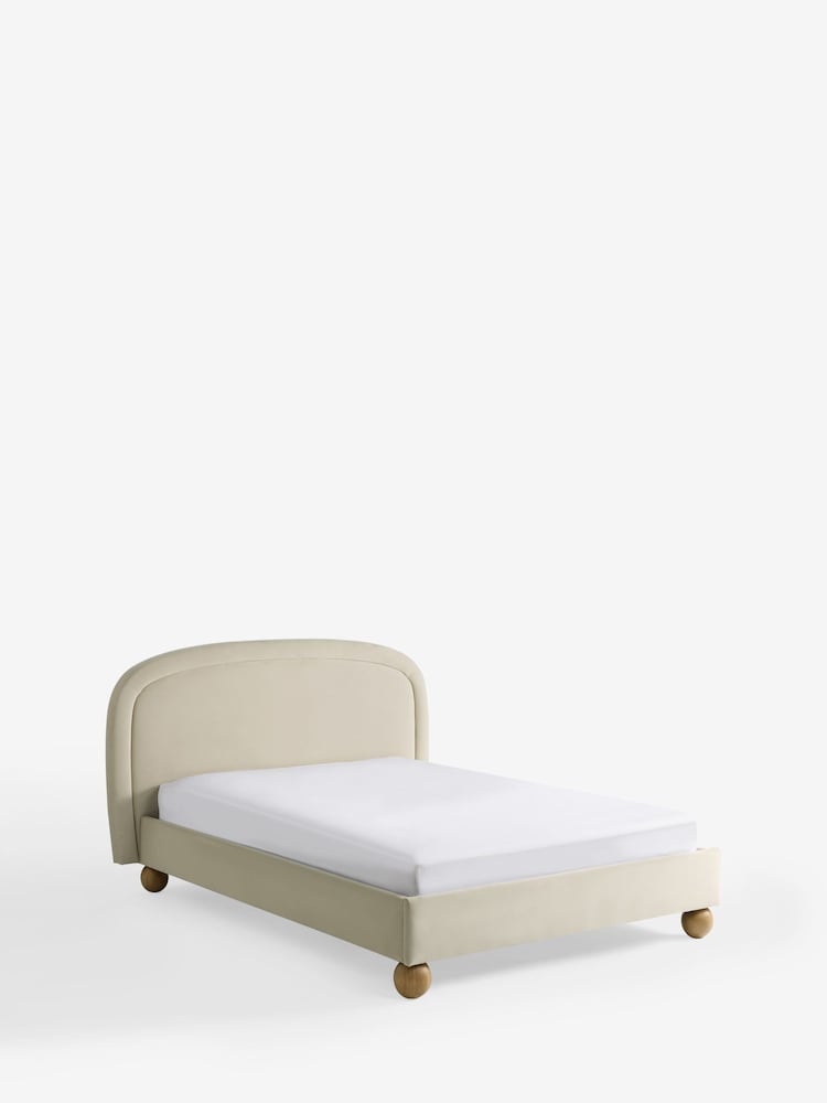 Soft Velvet Pebble Natural Demi Upholstered Bed Frame - Image 6 of 6 Soft Velvet Pebble Natural Demi Upholstered Bed Frame - Image 6 of 6