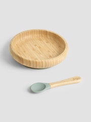 JoJo Maman Bébé Bamboo Plate with Suction & Spoon - Image 2 of 4