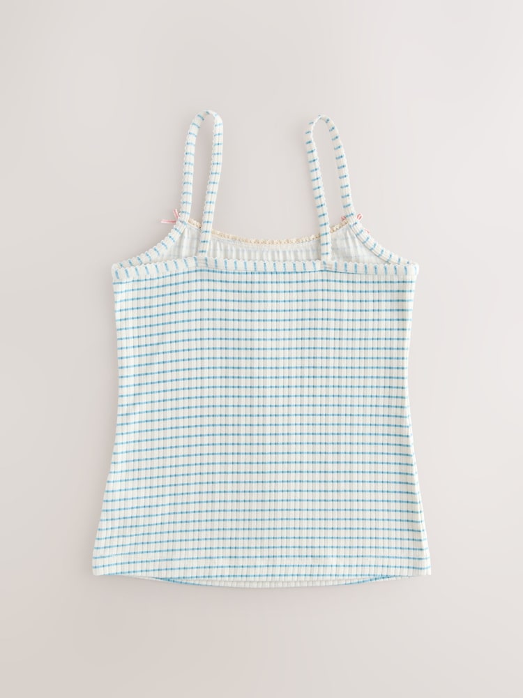Cream Strappy Textured Cami Vests 3 Pack (1.5-16yrs) - Image 2 of 7