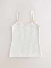 Cream Strappy Textured Cami Vests 3 Pack (1.5-16yrs) - Image 3 of 7