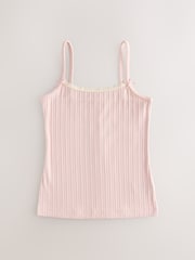 Cream Strappy Textured Cami Vests 3 Pack (1.5-16yrs) - Image 4 of 7