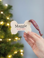 Personalised Dog Bone Wooden Christmas Tree Decoration by Jonnys Sister - Image 2 of 3