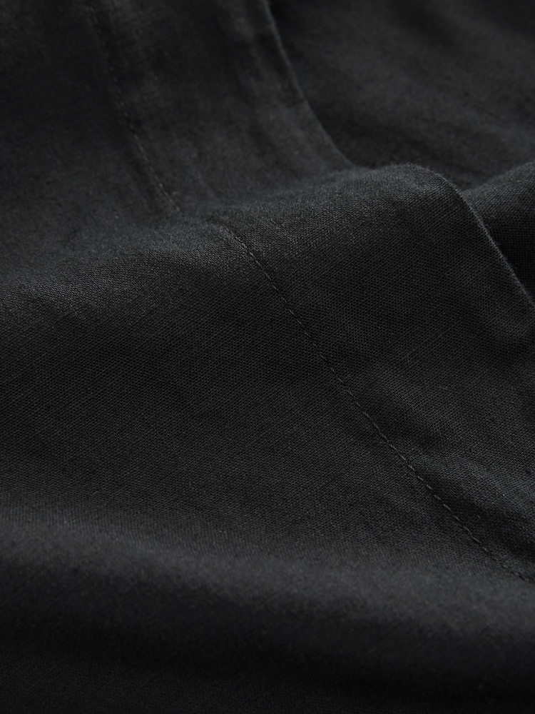 Black Maxi Sarong Skirt with Linen - Image 7 of 7