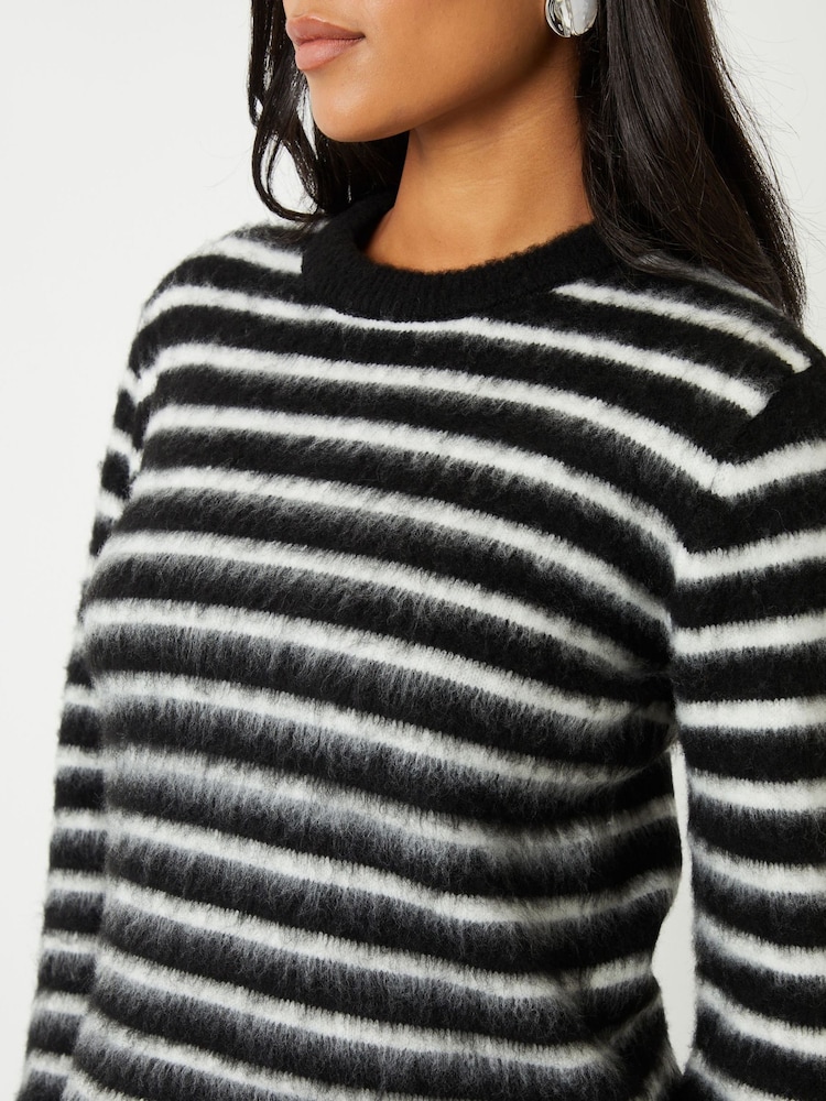 Negru - Pulover tricotat periat Threadbare - Image 2 of 4