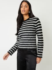 Negru - Pulover tricotat periat Threadbare - Image 4 of 4