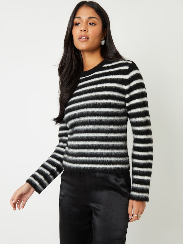 Negru - Pulover tricotat periat Threadbare - Image 4 of 4