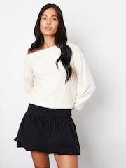 Threadbare Black A-Line Mini Bubble Skirt With Stretch - Image 1 of 5