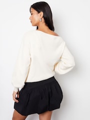 Threadbare Black A-Line Mini Bubble Skirt With Stretch - Image 2 of 5