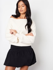 Threadbare Black A-Line Mini Bubble Skirt With Stretch - Image 5 of 5