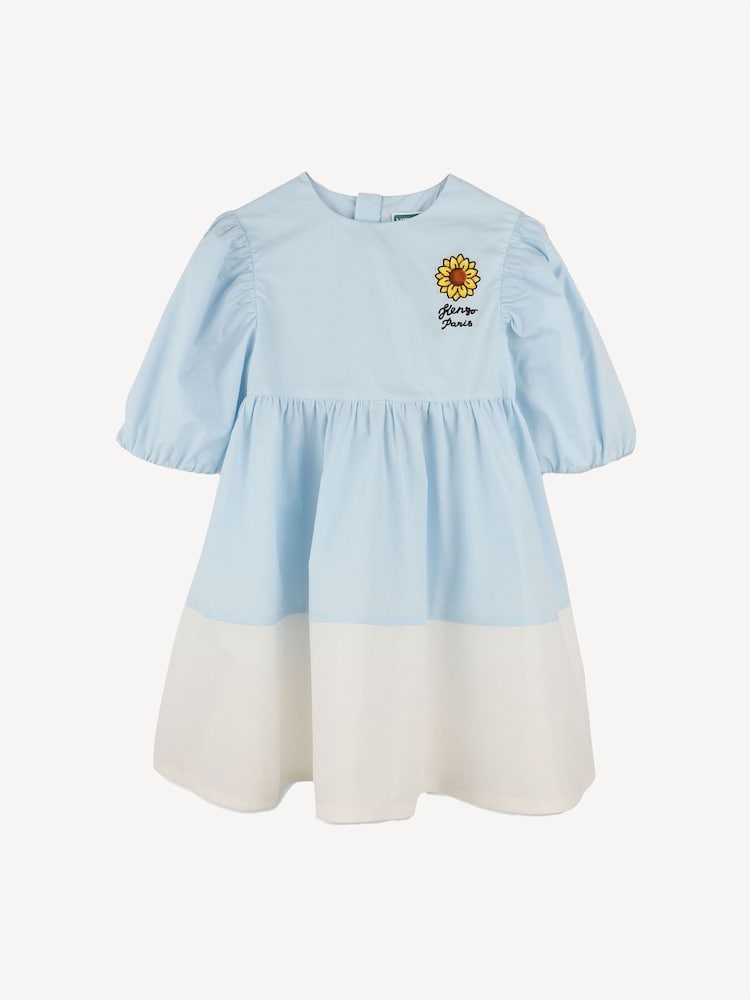 KENZO KIDS Blue Long Sleeve Sunflower 100% Cotton Dress - Image 1 of 2 KENZO KIDS Blue Long Sleeve Sunflower 100% Cotton Dress - Image 1 of 2