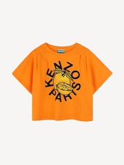 KENZO KIDS Orange Short Sleeve Fruit Logo T-Shirt - Image 1 of 2