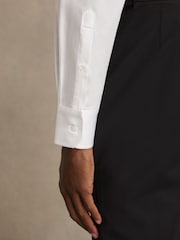 Reiss White Marcel Regular Fit Slim Fit Cotton Marcella Tuxedo Shirt - Image 3 of 9